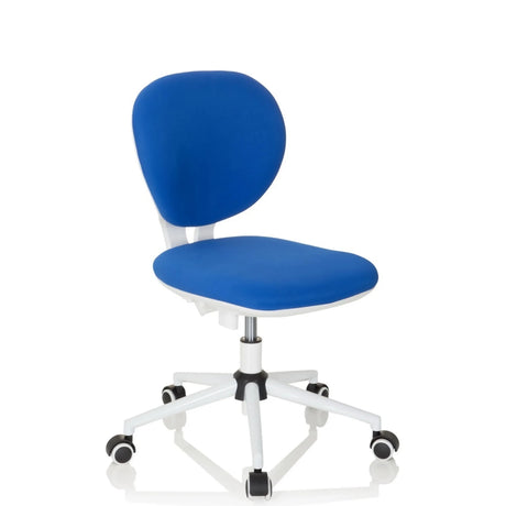 Sedia girevole per bambini KID VIVO blu con base a stella bianca e rotelle di hjh OFFICE