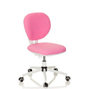 Sedia girevole per bambini KID VIVO in rosa con base bianca e rotelle di hjh OFFICE