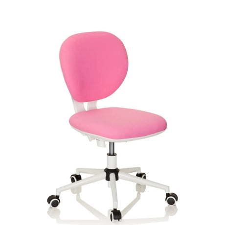 Sedia girevole per bambini KID VIVO in rosa con base bianca e rotelle di hjh OFFICE