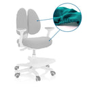 Set di coperture di ricambio blu in tre pezzi KID WING COVER per sedia da ufficio con rivestimento elastico di hjh OFFICE