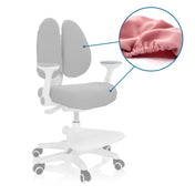 Set di coperture di ricambio rosa KID WING COVER per sedia da ufficio con vista dettagliata del tessuto elastico di hjh OFFICE