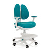 Sedia per bambini KID WING blu con struttura bianca, due schienali e un poggiapiedi di hjh OFFICE