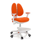 sedia per bambini KID WING in arancione con struttura bianca e poggiapiedi integrato di hjh OFFICE