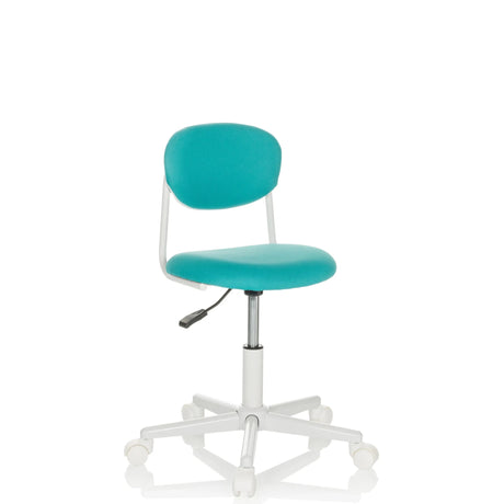 Sedia girevole per bambini KIDDY BASE I turchese con base a croce bianca e rotelle di hjh OFFICE