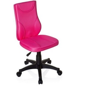 Sedia girevole per bambini KIDDY BASE rosa con rivestimento in rete e base a stella nera con ruote di hjh OFFICE