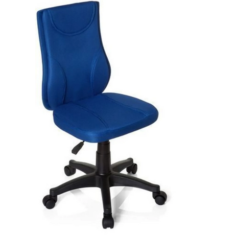 Sedia girevole per bambini KIDDY BASE blu con rivestimento in tessuto e base nera con ruote di hjh OFFICE