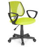 Sedia girevole per bambini KIDDY CD in verde con schienale in rete e braccioli neri di hjh OFFICE
