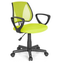 Sedia girevole per bambini KIDDY CD in verde con schienale in rete e braccioli neri di hjh OFFICE
