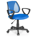 Sedia girevole per bambini KIDDY CD blu con schienale in rete e braccioli neri di hjh OFFICE
