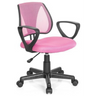 Sedia girevole per bambini KIDDY CD rosa con schienale in rete e braccioli neri di hjh OFFICE