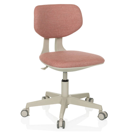 Sedia girevole per bambini KIDDY CLASSIC rosa con struttura beige e rotelle di hjh OFFICE