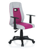 Sedia girevole per bambini KIDDY EXTRA in grigio e rosa con braccioli e rotelle neri di hjh OFFICE