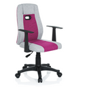 Sedia girevole per bambini KIDDY EXTRA in grigio e rosa con braccioli e rotelle neri di hjh OFFICE