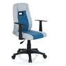 Sedia girevole per bambini KIDDY EXTRA in grigio e blu con braccioli e rotelle neri di hjh OFFICE