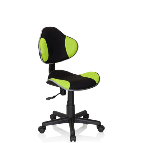Sedia girevole per bambini KIDDY GTI-2 in nero-verde con rivestimento in rete e ruote di hjh OFFICE