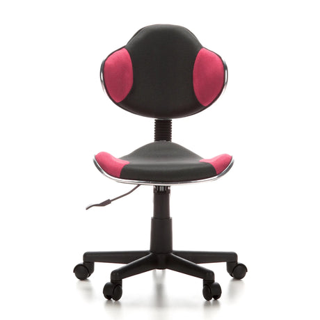 Sedia girevole per bambini KIDDY GTI-2 grigia con dettagli rosa e rivestimento in rete di hjh OFFICE