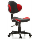 Sedia girevole per bambini KIDDY GTI-2 grigio-rossa con rivestimento in rete e base a rotelle di hjh OFFICE