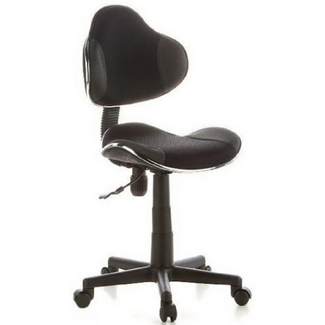 Sedia girevole per bambini KIDDY GTI-2 nera con rivestimento in rete e cinque rotelle di hjh OFFICE
