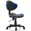 Sedia girevole per bambini KIDDY GTI-2 in grigio e blu con rivestimento in rete e base a rotelle di hjh OFFICE