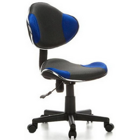 Sedia girevole per bambini KIDDY GTI-2 in grigio e blu con rivestimento in rete e base a rotelle di hjh OFFICE