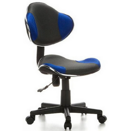 Sedia girevole per bambini KIDDY GTI-2 in grigio e blu con rivestimento in rete e base a rotelle di hjh OFFICE