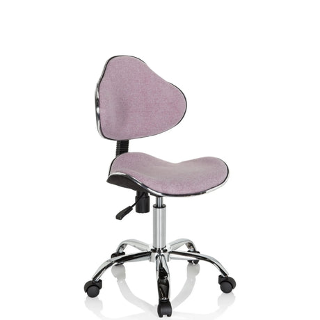 Sedia girevole per bambini KIDDY GTI-3 rosa con base a stella cromata e rotelle di hjh OFFICE