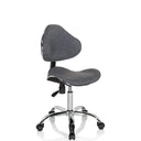 Sedia girevole per bambini KIDDY GTI-3 grigia con rivestimento in tessuto e struttura cromata lucida di hjh OFFICE