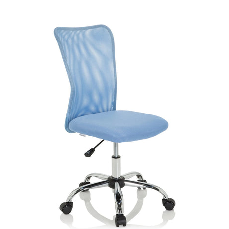 Sedia girevole per bambini KIDDY NET I blu con rivestimento in rete e base a stella lucida su ruote di hjh OFFICE
