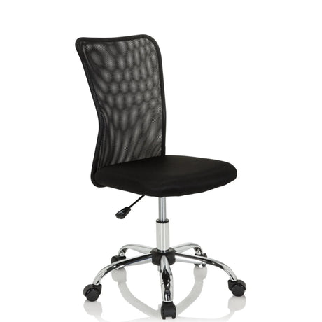 Sedia girevole per bambini KIDDY NET I nera con schienale in rete e base lucida di hjh OFFICE