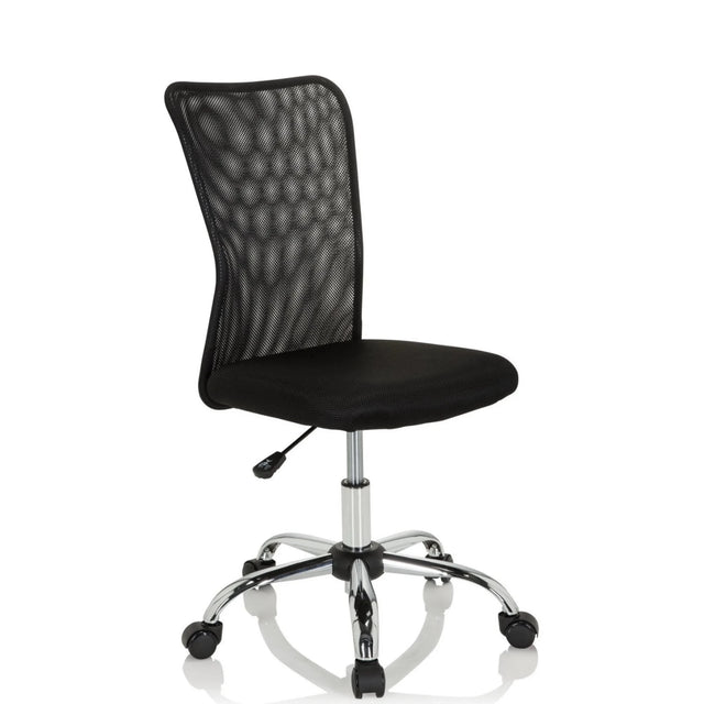 Sedia girevole per bambini KIDDY NET I nera con schienale in rete e base lucida di hjh OFFICE