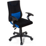 Sedia girevole per bambini KIDDY PRO AL in nero e blu con braccioli e ruote di hjh OFFICE