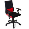 Sedia girevole per bambini KIDDY PRO AL in nero e rosso con braccioli e base a ruote di hjh OFFICE