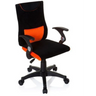 Sedia girevole per bambini KIDDY PRO AL in nero-arancione con braccioli e base a rotelle di hjh OFFICE