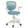 Sedia girevole per bambini KIDDY SMART in aqua con schienale in rete e struttura bianca di hjh OFFICE