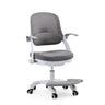Sedia girevole per bambini Kiddy Smart Step in grigio chiaro con rivestimento in rete e un poggiapiedi integrato di hjh OFFICE