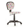 Sedia girevole per bambini KIDDY TOP con fantasia a cuori colorati, struttura nera e rotelle di hjh OFFICE