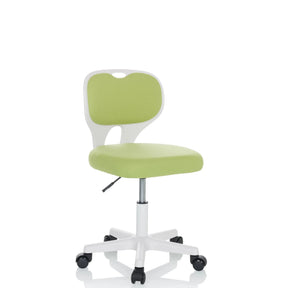 Sedia girevole per bambini KIDDY TOP W verde con struttura bianca e rotelle di hjh OFFICE