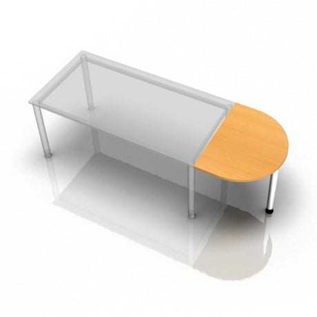 Scrivania KONTOR KA 60 con piano semicircolare color faggio e struttura in metallo di hjh OFFICE PRO