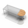 Scrivania KONTOR KA 60 con piano in legno chiaro effetto noce e gambe argentate di hjh OFFICE PRO