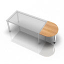 Scrivania KONTOR KA 60 con piano in legno chiaro effetto noce e gambe argentate di hjh OFFICE PRO
