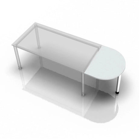 Scrivania grigia KONTOR KA 60 con piano arrotondato e gambe argentate di hjh OFFICE PRO