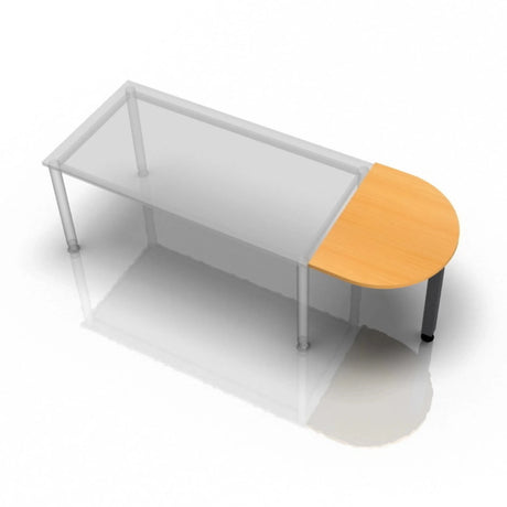 Tavolino LA60 G / LA80 G / LA160 G effetto faggio con piano semicircolare di hjh OFFICE PRO