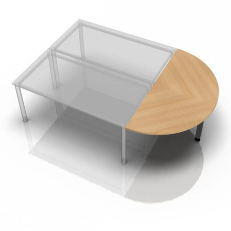 Tavolino LA60 G / LA80 G / LA160 G in rovere con piano semicircolare di hjh OFFICE PRO