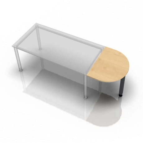 Tavolino LA60 G / LA80 G / LA160 G con piano semicircolare effetto acero di hjh OFFICE PRO