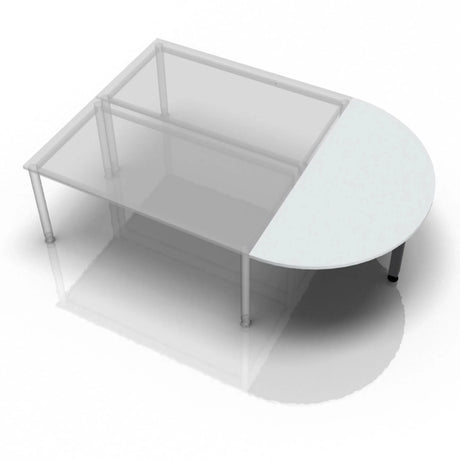 Tavolino grigio LA60 G / LA80 G / LA160 G con piano semicircolare e gambe in metallo di hjh OFFICE PRO