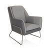 Poltrona imbottita LAGUN grigio chiaro con accenti grigio scuro e struttura in metallo grigio di hjh OFFICE