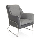 Poltrona imbottita LAGUN grigio chiaro con accenti grigio scuro e struttura in metallo grigio di hjh OFFICE