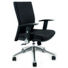 Sedia da ufficio professionale LAGUNA PRO con rivestimento in tessuto nero e base lucida di hjh OFFICE