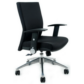 Sedia da ufficio professionale LAGUNA PRO con rivestimento in tessuto nero e base lucida di hjh OFFICE