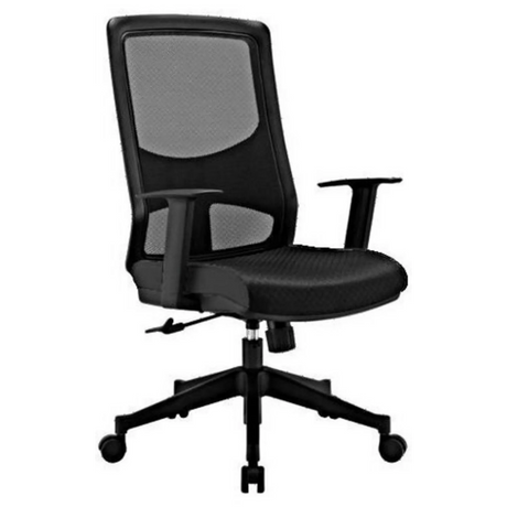 Sedia da ufficio professionale LAVITA in nero con schienale in rete e braccioli di hjh OFFICE